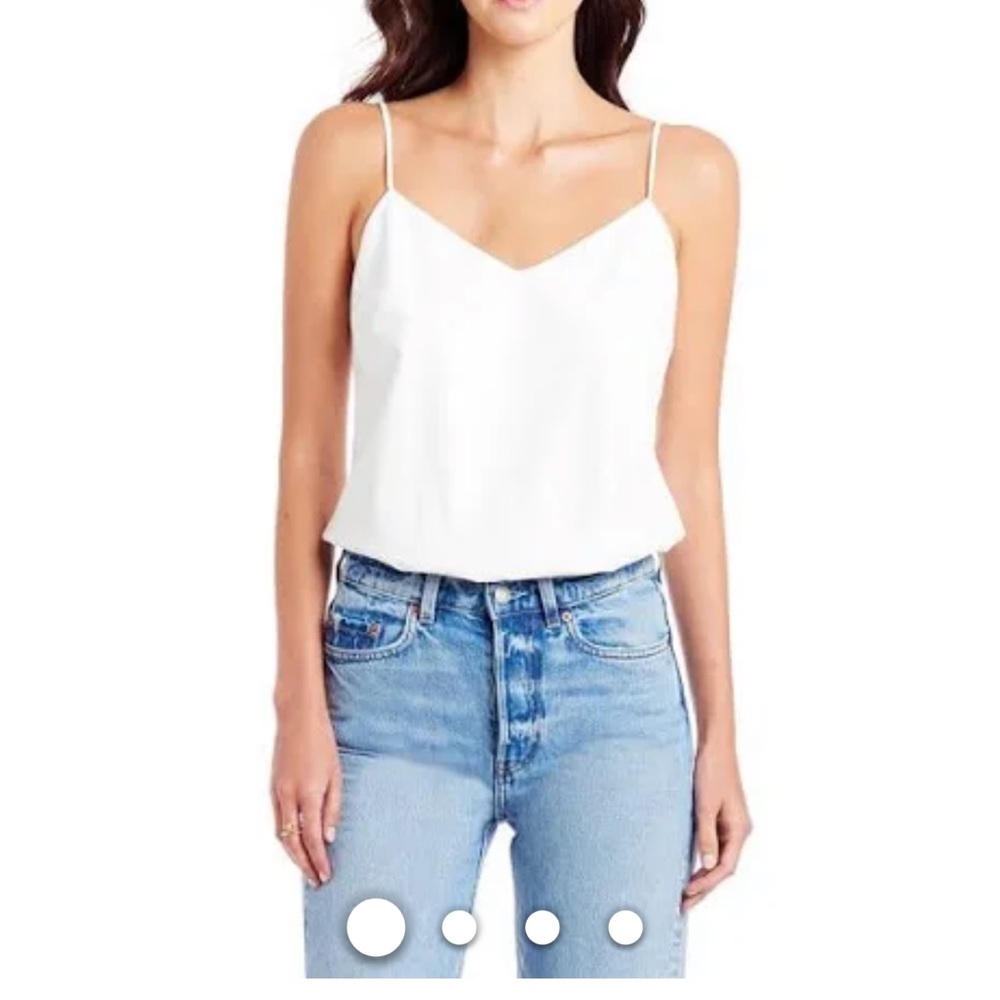 Amanda Uprichard White Leather Bourbon Cami bodysuit